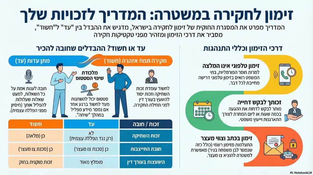 זימון חקירה במשטרה