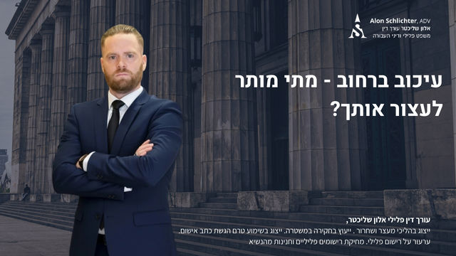 עיכוב ברחוב - מתי מותר לעצור אותך? - אלון שליכטר