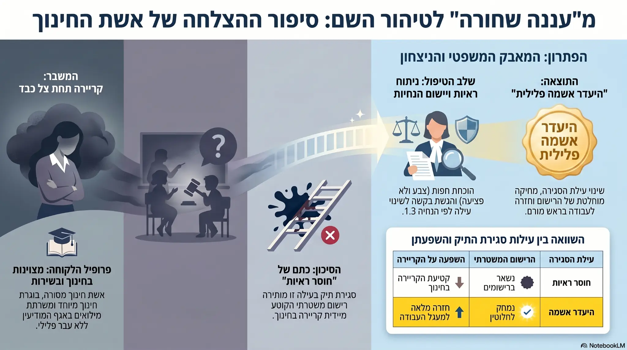 מעננה שחורה לטיהור השם סיפור הצלחה של אשת חינוך - עו״ד אלון שליכטר