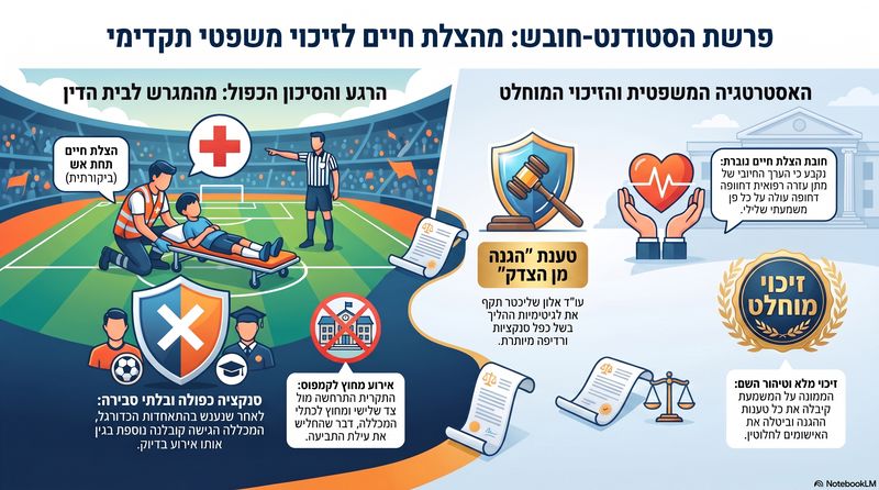 אינפוגרפיקה להמחשה על מקרה זיכוי הסטודנט